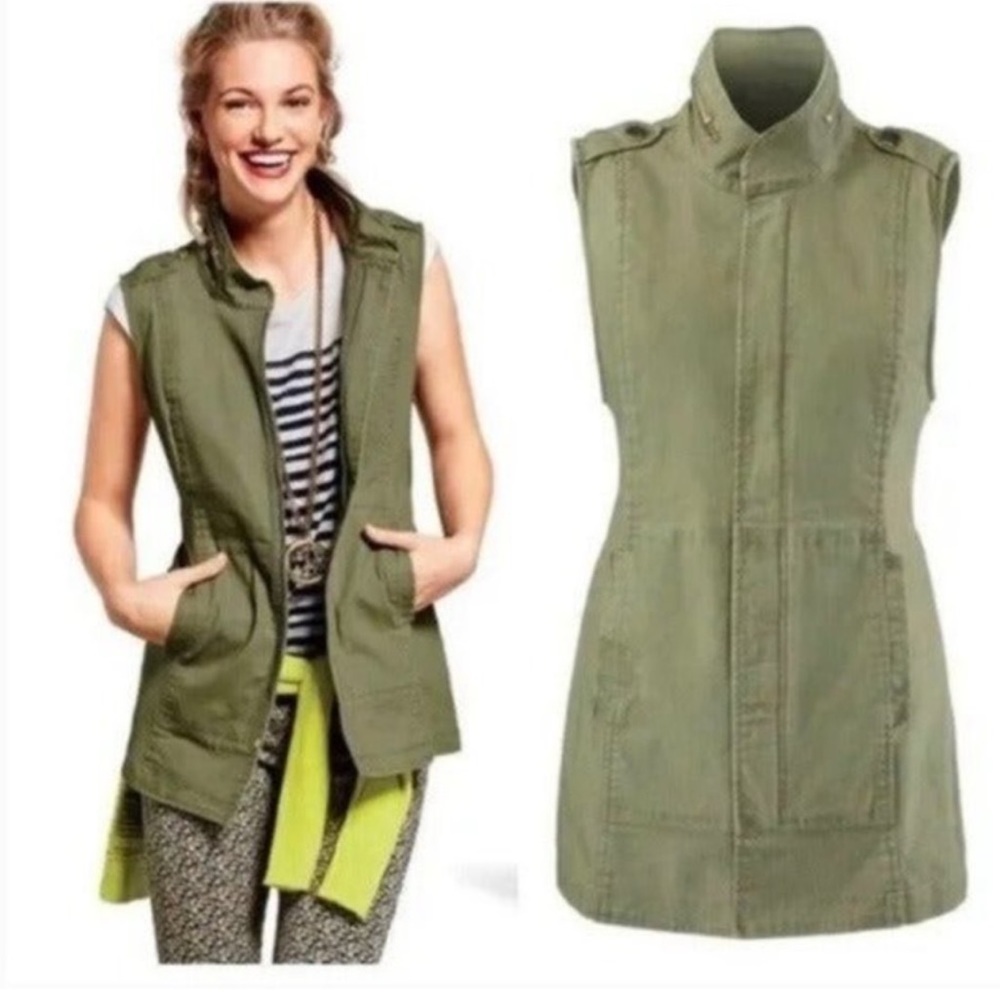 ▶️ Cabi Womens Explorer Military Vest Small 5101 Olive Green Full Zip Utility - Picture 1 of 9
